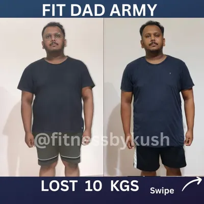 This is Joel, a busy working dad who dropped 10 kgs with the FIT DAD Program. We focused on portion-controlled ghar ka khana, simple daily walks, and quick home workouts. He now has more energy and confidence, setting a great example for his family.