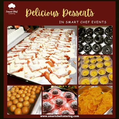 A collage of our delicious desserts, showcasing the variety we offer. From traditional Indian sweets like Gulab Jamun and Jalebi to modern treats like chocolate truffles and Shahi Tukda, we have something for every sweet tooth.