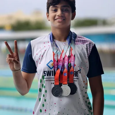 A historic moment for our academy. We celebrate Nishada Mitra bringing home our first-ever National medals from the 51st Junior National Championship, including a silver in the 400m Freestyle.