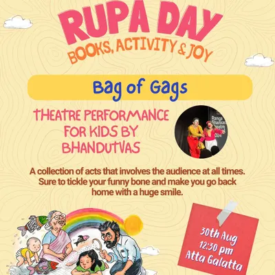 Poster for 'Bag of Gags', a theatre performance for kids.