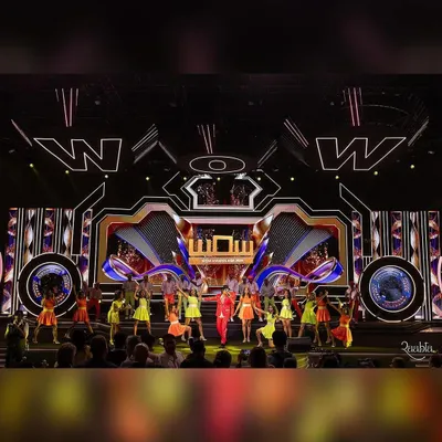 A wide-angle shot of the grand finale we choreographed for the WOW Awards Asia 2024. The stage design, lighting, and our dancers in vibrant costumes came together to create a truly spectacular closing act.