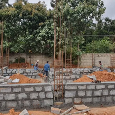 The beginning of our journey at the Campus Biovet site in June 2020. This image shows the foundation work for the 45,000 sq. ft. canteen and office block, the largest project for our studio at the time.