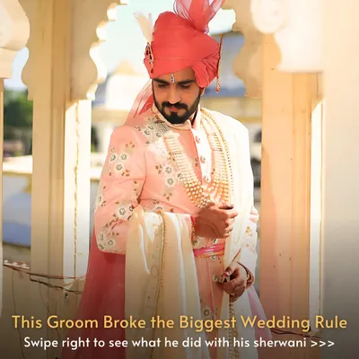 This Groom Broke the Biggest Wedding Rule. Instead of storing his sherwani away forever, he made a smarter choice. Swipe to see what he did with his stunning wedding outfit.