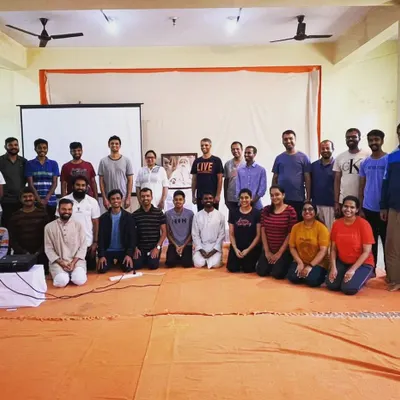 With a wonderful group of participants after a Classical Hatha Yoga workshop. It is a joy to see people taking a step towards their inner wellbeing.