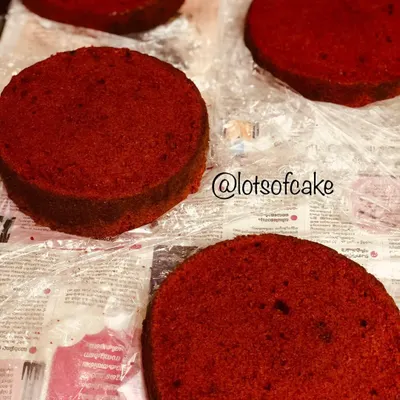 This is where the magic begins. I was so happy with how these red velvet sponges turned out. They are super soft, moist, and have the perfect colour and texture, ready for my signature cream cheese frosting.