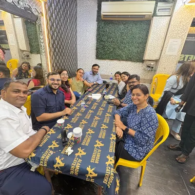 Happy faces enjoying a meal together in our air-conditioned banquet hall. This is what we love to see.