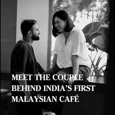 A snapshot of me and Vinesh, the couple behind India's first Malaysian cafe. This journey has been a dream, and building this space together has been an incredible experience.