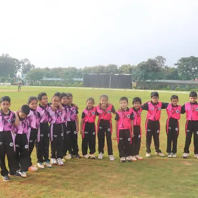 Our U-10 team, lined up and ready for their match. We start building team spirit and discipline from the very beginning.