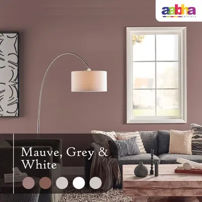This image showcases a sophisticated palette of mauve, grey, and white. We help you select trendy yet timeless colour combinations that create a cohesive and stylish look for your home.