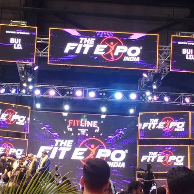 The main stage at The Fit Expo India. The energy and scale of these events are incredibly inspiring, bringing together the best of the fitness industry.