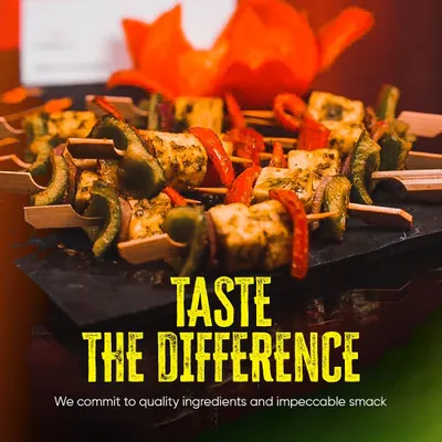 Taste the difference that quality makes. This is my paneer tikka, marinated in a blend of spices and yogurt, then grilled with fresh vegetables for a perfect smoky flavour.