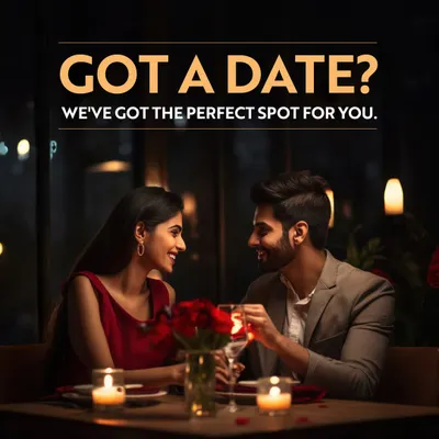 Got a date? I've got the perfect spot for you. This image of a couple sharing a romantic, candlelit dinner captures the intimate and enchanting atmosphere I create for your special nights.