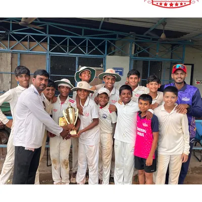 Champions! Our boys celebrating their victory in the AT Cup U-14 Cricket Tournament. A fantastic display of teamwork and skill from our young stars.