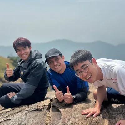 Smiles at the summit. This Bandaje Waterfall trek was an incredible corporate adventure, blending stunning views with the satisfaction of completing a challenging trail together.