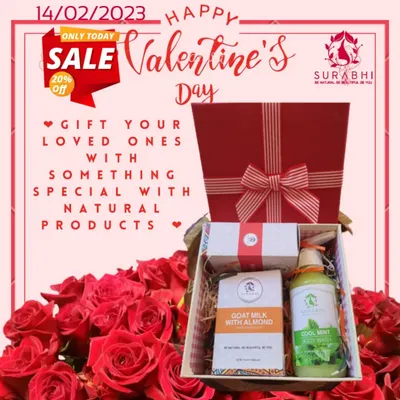 For Valentine's Day, I curated this special gift box filled with natural products like Goat Milk soap and Cool Mint body wash. It’s a wonderful way to gift your loved ones something pure and special.