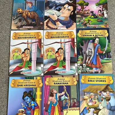 Are you looking for classic illustrated tales? I have a wonderful collection of books including Panchatantra, Mahabharata, Ramayana, and Jungle Book that are perfect for introducing kids to Indian stories.