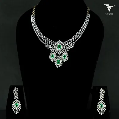 Some pieces do not just complete a look, they tell a story. This emerald and diamond set is the story of grace, boldness, and timeless charm, ensuring you are the unforgettable moment.