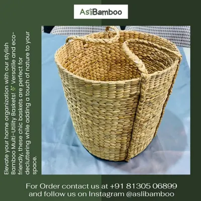 Our multi-utility basket, handwoven from natural fibers, is perfect for home organization. With sturdy, integrated handles, this versatile basket can be used for storing magazines, toys, or as a stylish planter cover.