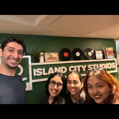 Studio coaching duties at Island City Studios. I'm so proud of these artists who trained with me daily to prepare for this special project. The world isn't ready for this banger!
