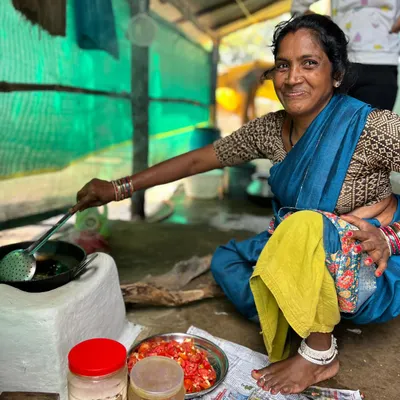 The smile of a gracious host. We were welcomed into the Marko family home in Kanha, where they generously prepared a meal for us. This is the warmth of Indian hospitality, 'Atithi Devo Bhava'.