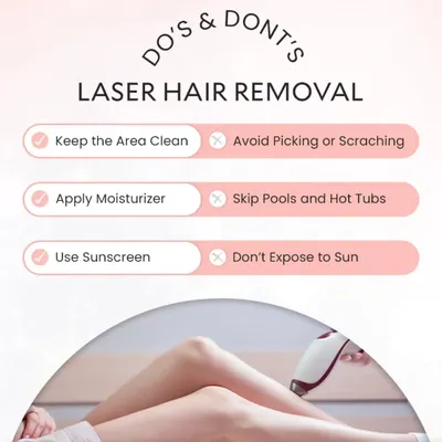 For the best results from your laser hair removal, follow these simple do's and don'ts. Proper aftercare, including moisturizing and using sunscreen, is crucial for maintaining smooth skin.