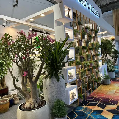I was thrilled to present my collection at the ACETECH exhibition. Our booth featured a stunning vertical plant wall and a curated selection of our best statement plants and luxury ceramic planters.