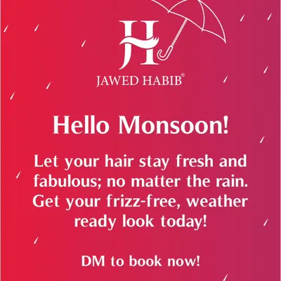 Hello Monsoon! This graphic is a call to action to get your frizz-free, weather-ready look at my salon, no matter how much it rains.