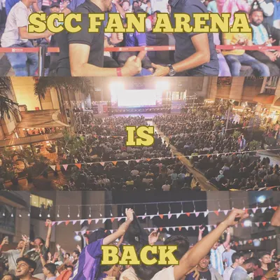 The SCC Fan Arena is back! Get ready for an immersive cricket watching experience with the energy of a live crowd. This collage captures the passion and excitement of our past screenings.