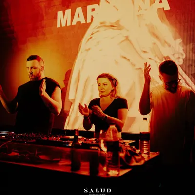 A great moment on stage at Salud Goa, sharing the decks with the electronic duo Catz 'n Dogz.