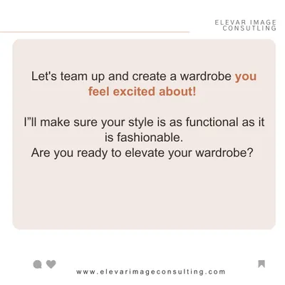 My goal is to help you create a wardrobe you feel genuinely excited to wear. Together, we will build a collection of clothes that is both functional for your lifestyle and fashionable for your soul.