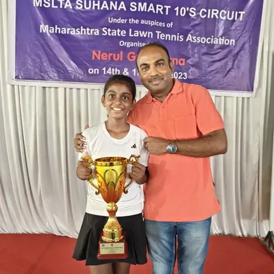 A proud moment as our trainee Trisha Bhosale wins the MSLTA Suhana Smart Under 10 tournament, hosted right here at our academy.