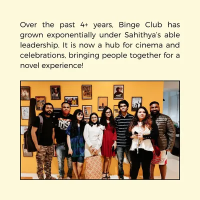 Get the whole gang together! Our theatre is the perfect adda for friends and family. This photo was taken against our wall of fame, featuring posters of iconic movies that inspire us.