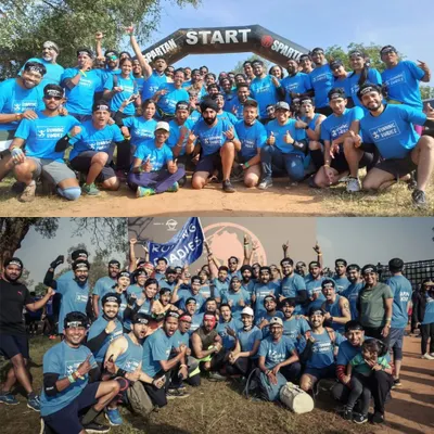 Our crew, before and after the first ever Spartan Race in Bengaluru. We came over 125 strong, a sea of blue ready to take on every obstacle. The unity and support on days like this is just incredible.