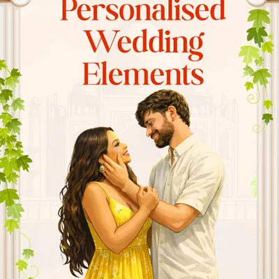 We create personalized wedding elements that tell your unique love story. This illustration captures the romantic, dreamy vibe we bring to every project.