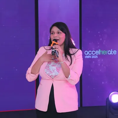 Speaking from the heart at the AccelHERate conference. My goal in youth-focused events is to be authentic and share relatable experiences.