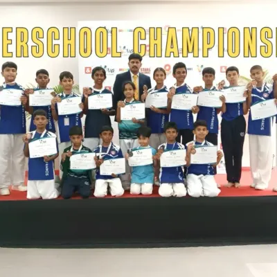 The entire team of winners from the 2025 Interschool Championship. I am incredibly proud to stand with these dedicated young athletes who represented our academy with skill and honor.