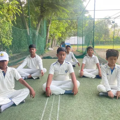 Mind, body, and soul. Our young players practicing meditation to enhance their mental strength and focus, a key part of our training philosophy.