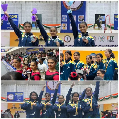 Our aerobic gymnastics team shines at the National Championship in Jammu, bringing home gold and silver medals to start the year with a victory.