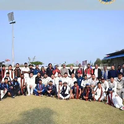 The Nagaland Ranji Trophy team after securing a spot in the semi-finals. This was a result of immense courage and determination to bounce back in the tournament.