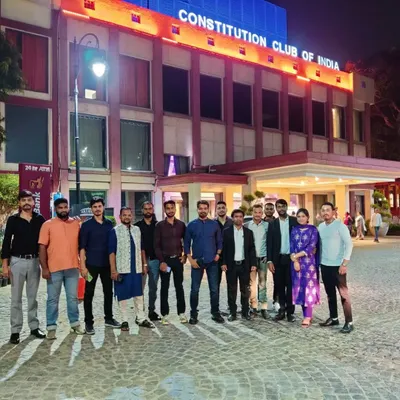 With colleagues and fellow professionals outside the Constitution Club of India. Engaging with the wider legal and political community is essential for staying informed and building strong networks.