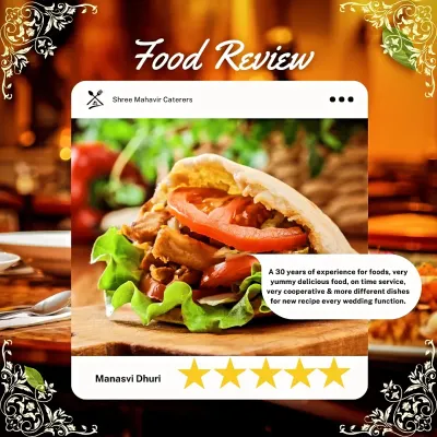 We are grateful for the kind words from our clients. This five-star review from a happy customer highlights our 30 years of experience, delicious food, and cooperative service.