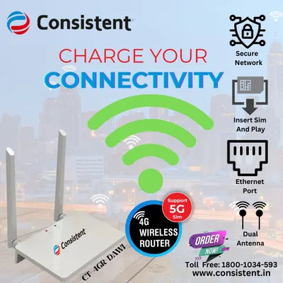 Our 4G/5G Wireless Router offers true plug-and-play convenience. Simply insert your SIM card to create a secure, high-speed Wi-Fi network with its dual antennas, perfect for homes, shops, or temporary work sites where a fixed line is not available.