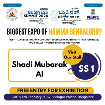 We were thrilled to participate in the Business Summit 2024, the biggest expo in Namma Bengaluru. It was an honor to showcase our wedding technology platform.