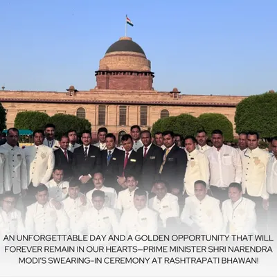 An unforgettable day and a golden opportunity. We were deeply honoured to cater Prime Minister Shri Narendra Modi's swearing-in ceremony at Rashtrapati Bhawan.