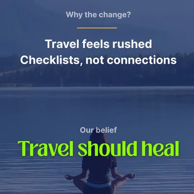 Why the change from Dorratrip to Skaya? Because travel started to feel rushed, like a checklist. I believe travel should heal, and that's the promise behind our new name.