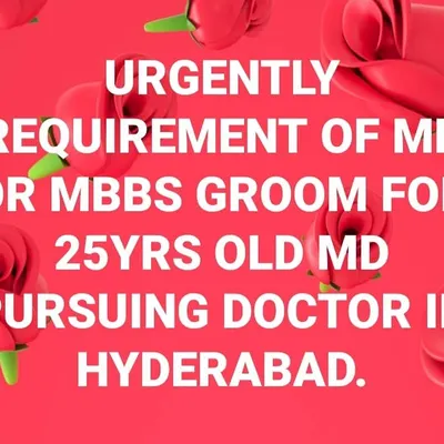 I have an urgent and specific requirement for an MD or MBBS groom for a 25-year-old doctor in Hyderabad. This is an example of the highly educated and professional Muslim profiles I work with daily.