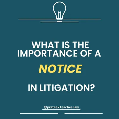 This image introduces the importance of a legal notice in litigation, a fundamental concept for anyone involved in a legal dispute.