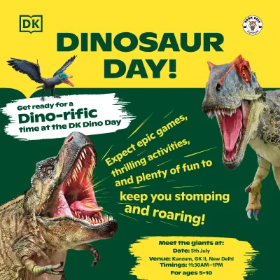Our official poster for the DK Dino Day event. We partner with great publishers like DK to bring expertly crafted, fun-filled educational events to our community.