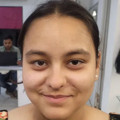 Before: A fresh, natural face ready for a glam semi cut crease look.