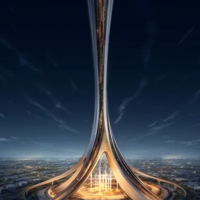 The Meta Tower is the central beacon of my "Vegas Meets the World" metaverse concept. It rises as a glowing spire, with interwoven lines symbolizing the connection of global cultures, creating a landmark for a new digital world.